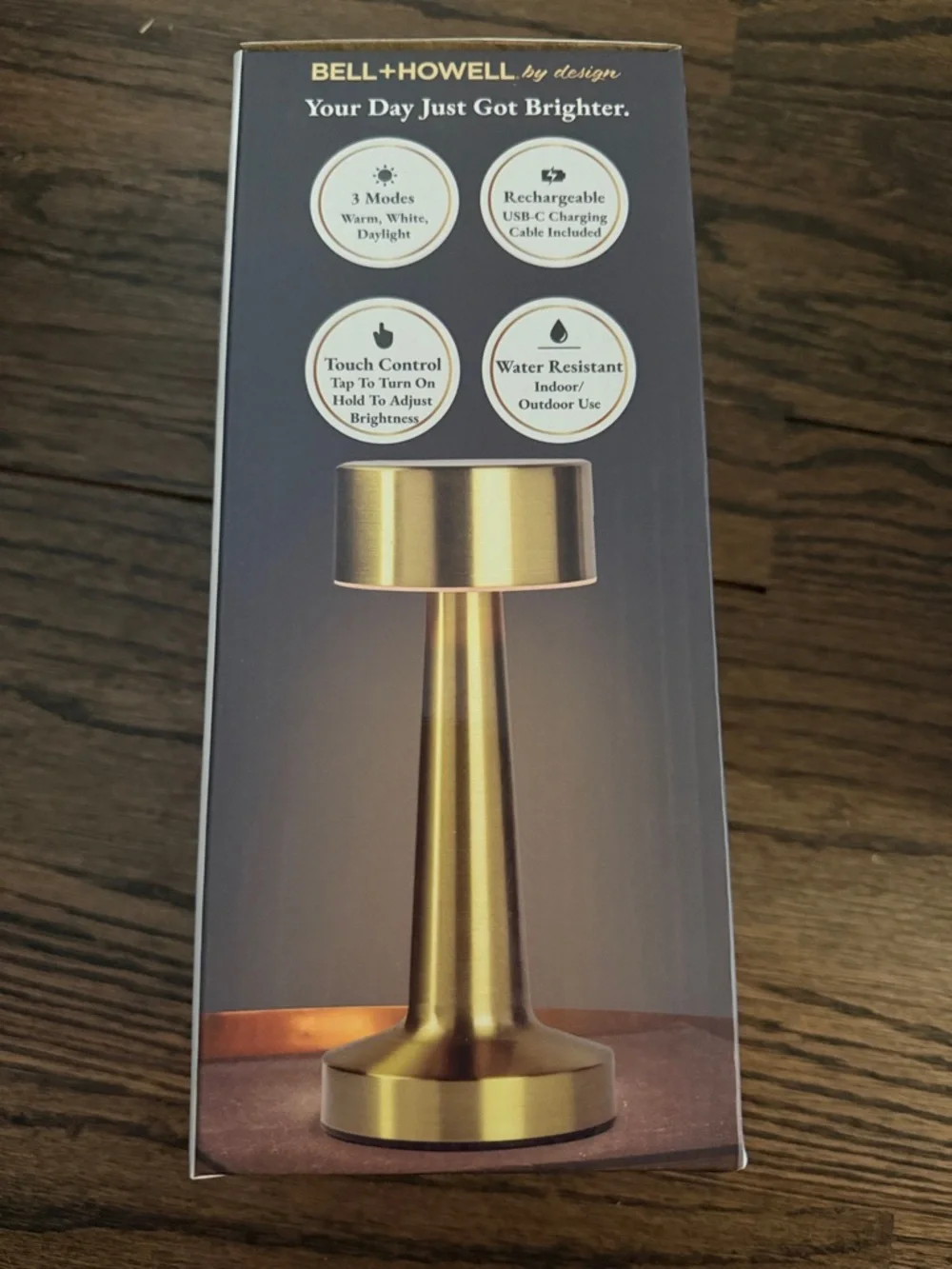 3 -Chelsea Rechargeable LED Touch Lamps in Gold